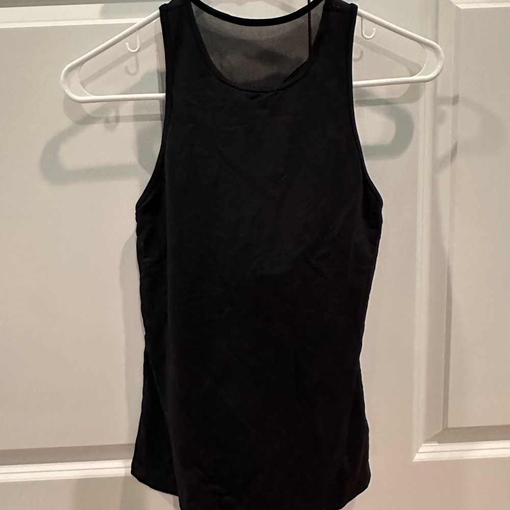 GapFit XS black tank top with crisscross and mess on the back